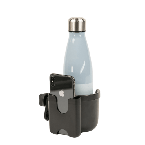 The best pram cup holder with a smart phone holder universal for all prams and most smart phones.