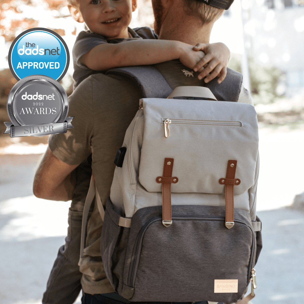 The Sorrento nappy bag for dads - awrd winning nappy backpack is the perfect unisex bag for Mums and Dads