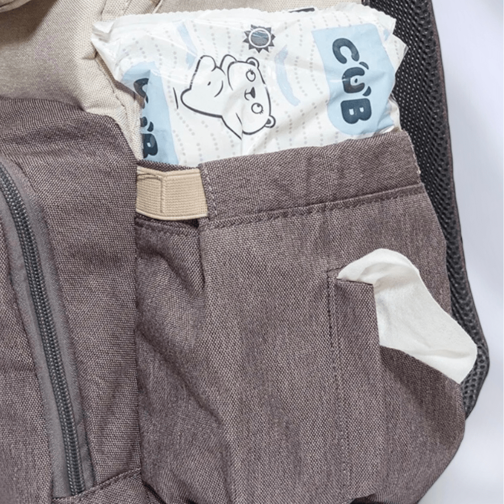 baby wipes pocket in the Sorrento Backpack baby bag