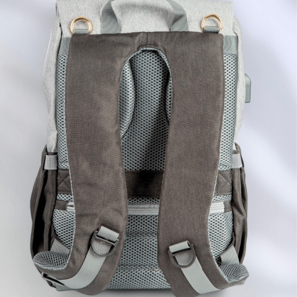 Black and grey nappy bag - Sorrento baby back with padded straps and mesh padded back for comffort