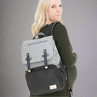 The best baby bag - comfortable and stylish nappy  backpack. Black and grey  by Bambino Bagz