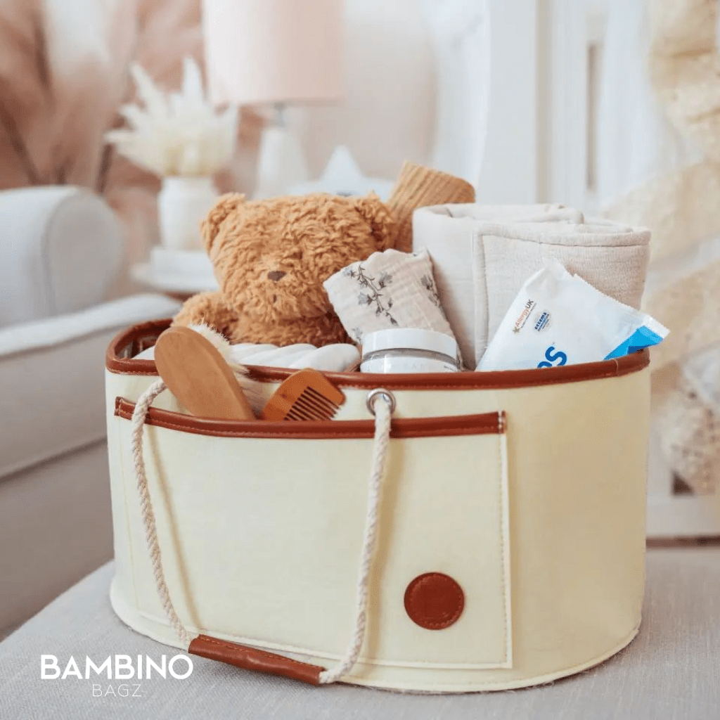 The best nappy caddy- Aria  nappy caddy organiser add this baby item to your baby shower list as a must have for your nursery 