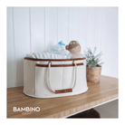 The aria nappy caddy bunny caddy with carry handles. Nappy and changing storage cream colour