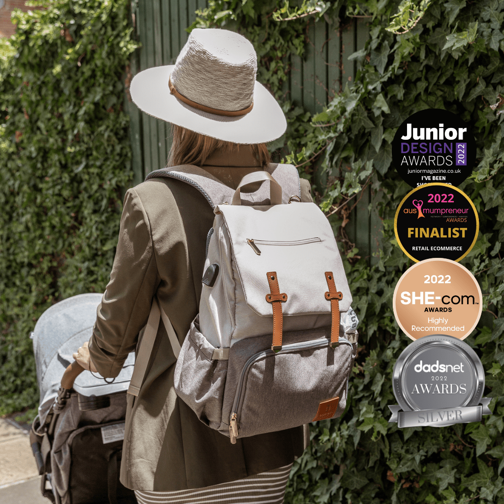 Award winning Sorrento Nappy bag backpack by Bambino Bags Comfortable for all day wear
