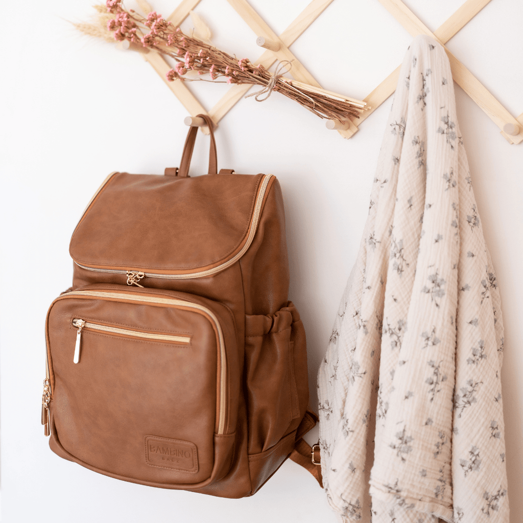  Florence Faux leather nappy bag backpack by  bambino bagz Australia's best nappy bags as rated by Aussie Mums 