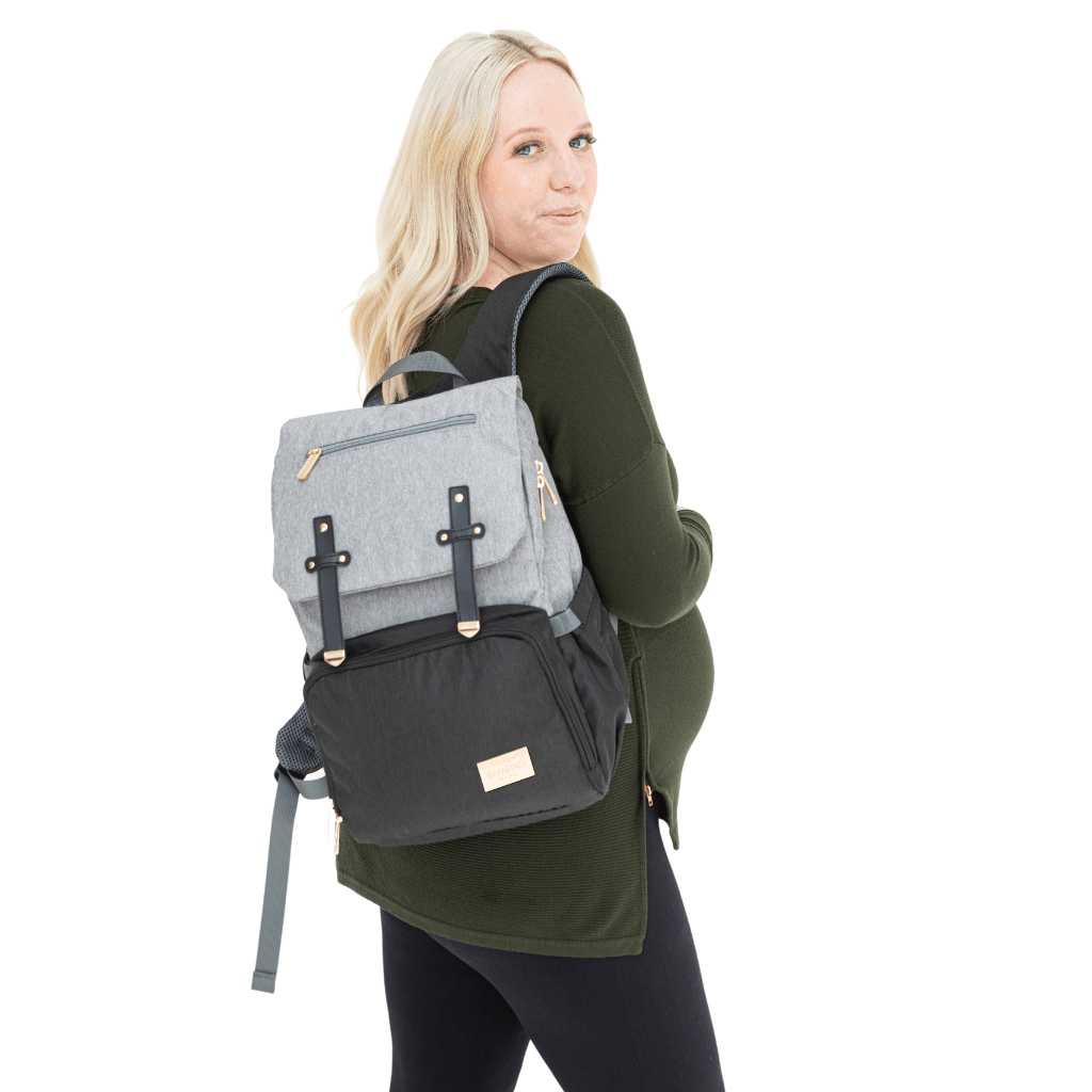 Grey backpack changing sales bag